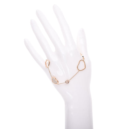 Chopard 18K Rose Gold Diamond Happy Hearts Bracelet 2 of 9