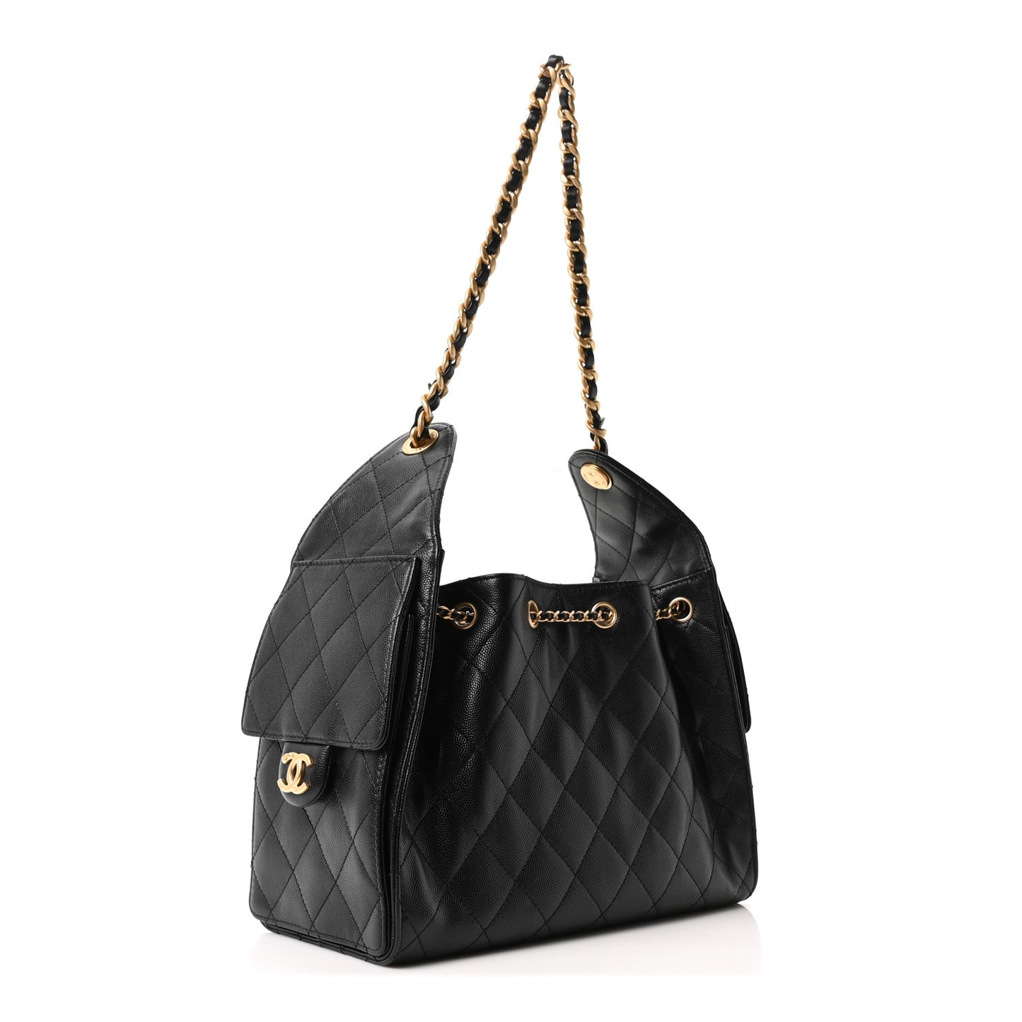 Caviar Quilted Small Chanel 25 Handbag Black