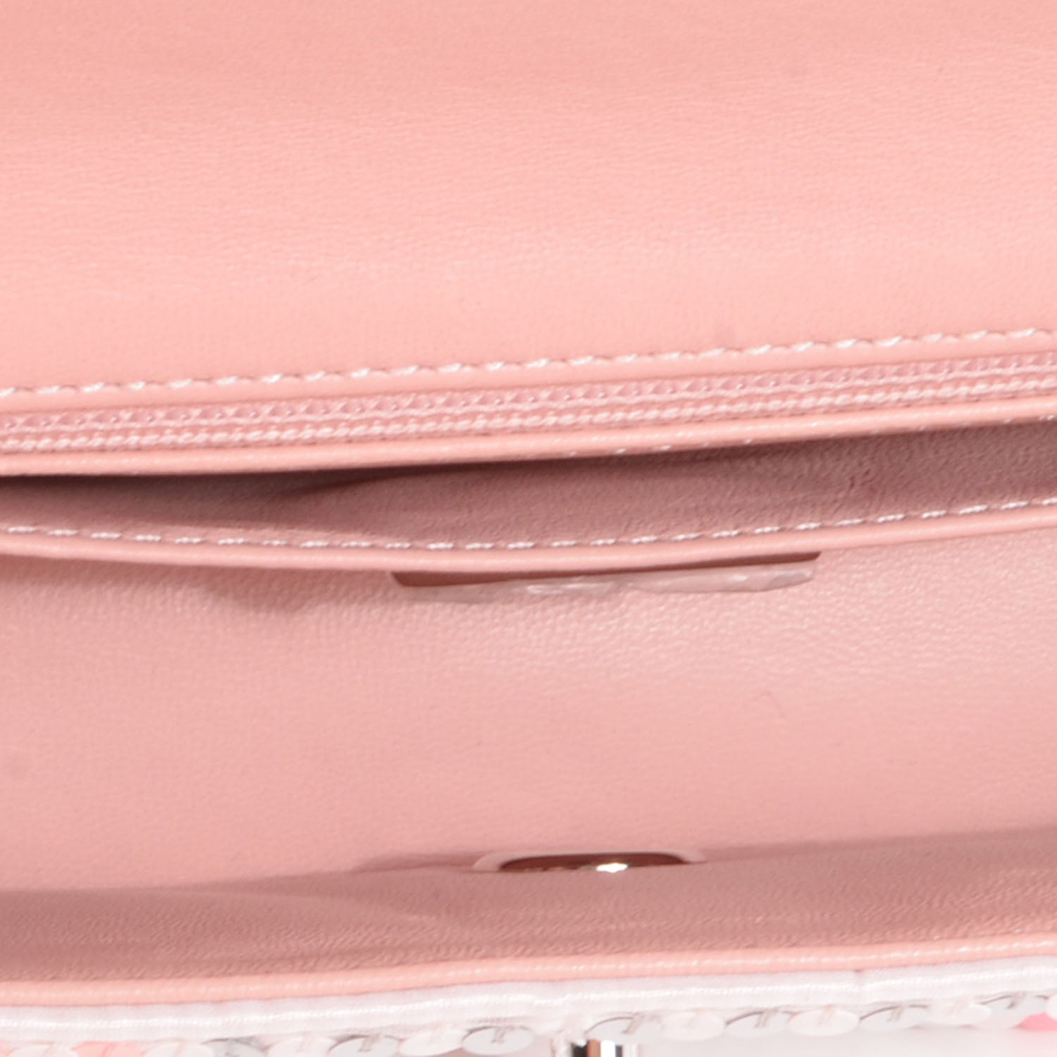 Chanel Sequin Striped Mini Flap Pink White 6 of 8