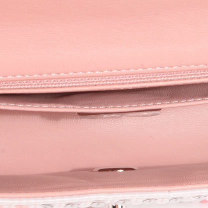 Chanel Sequin Striped Mini Flap Pink White 6 of 8