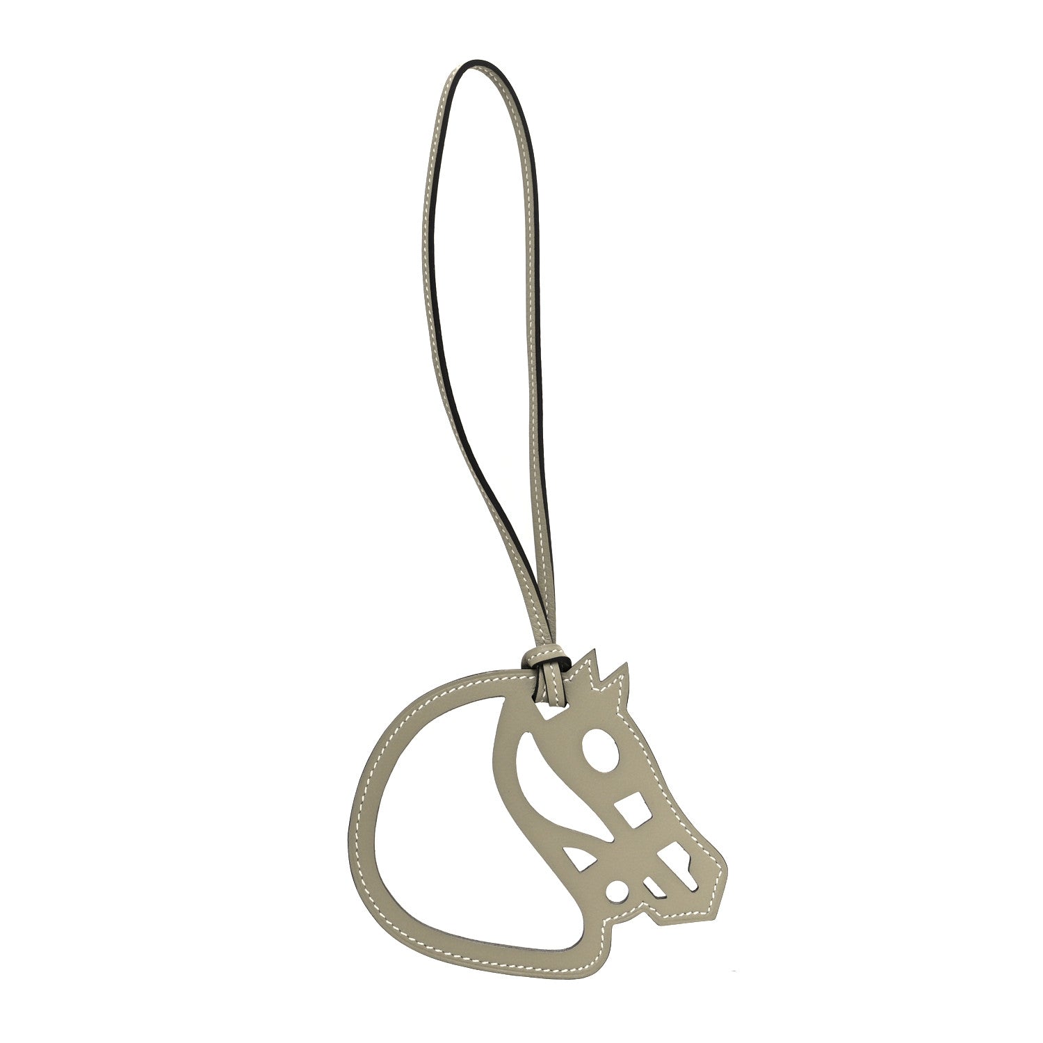Hermes Box Paddock Cheval Horse Bag Charm Gris Tourterelle 1 of 3