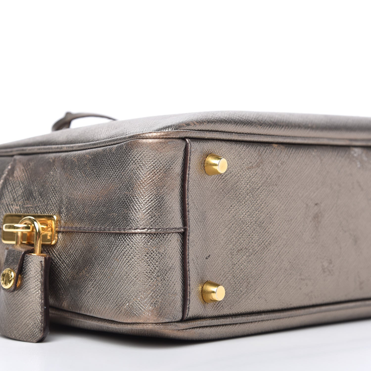 Prada Metallic Saffiano Sport Bauletto Pirite 6 of 10