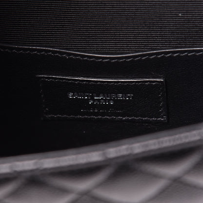 Saint Laurent Grain De Poudre Tri-Quilt Monogram Small College Bag Black 6 of 10