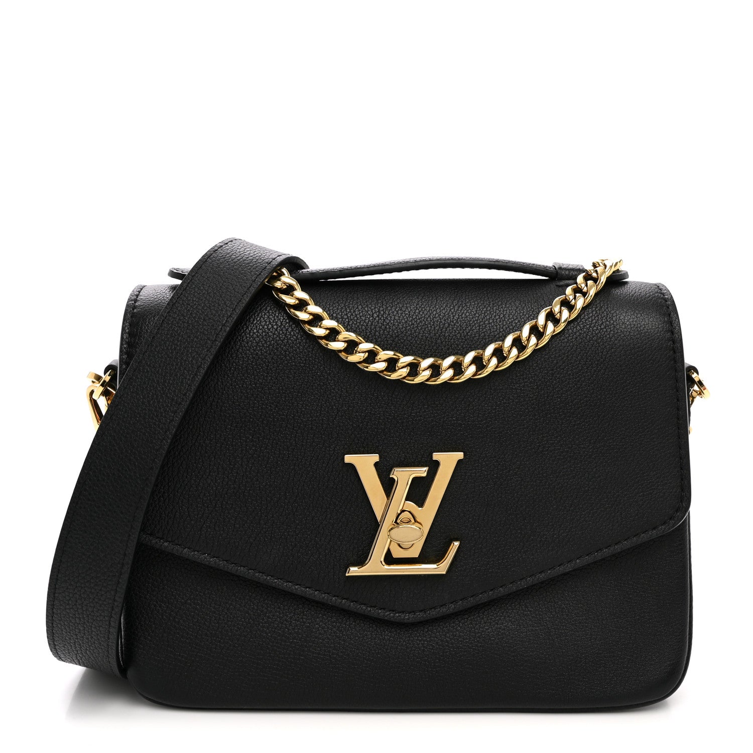Louis Vuitton Grained Calfskin Lockme Oxford Black 1 of 9