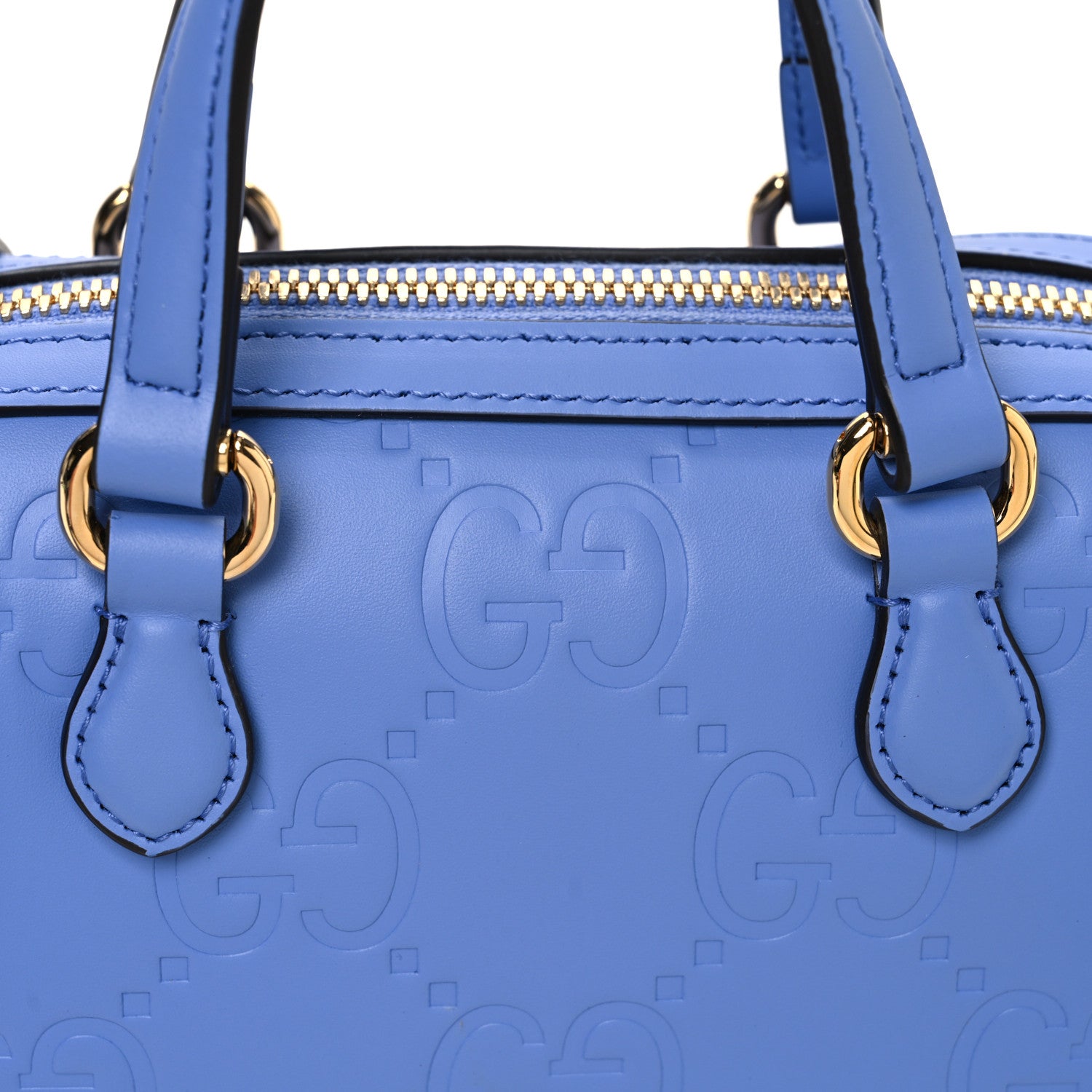 Gucci Gilbert Calfskin Jumbo GG Embossed Super Mini Top Handle Bowler Bag Bloom Lavender 8 of 10