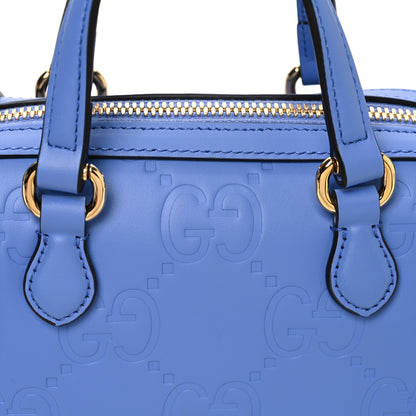 Gucci Gilbert Calfskin Jumbo GG Embossed Super Mini Top Handle Bowler Bag Bloom Lavender 8 of 10