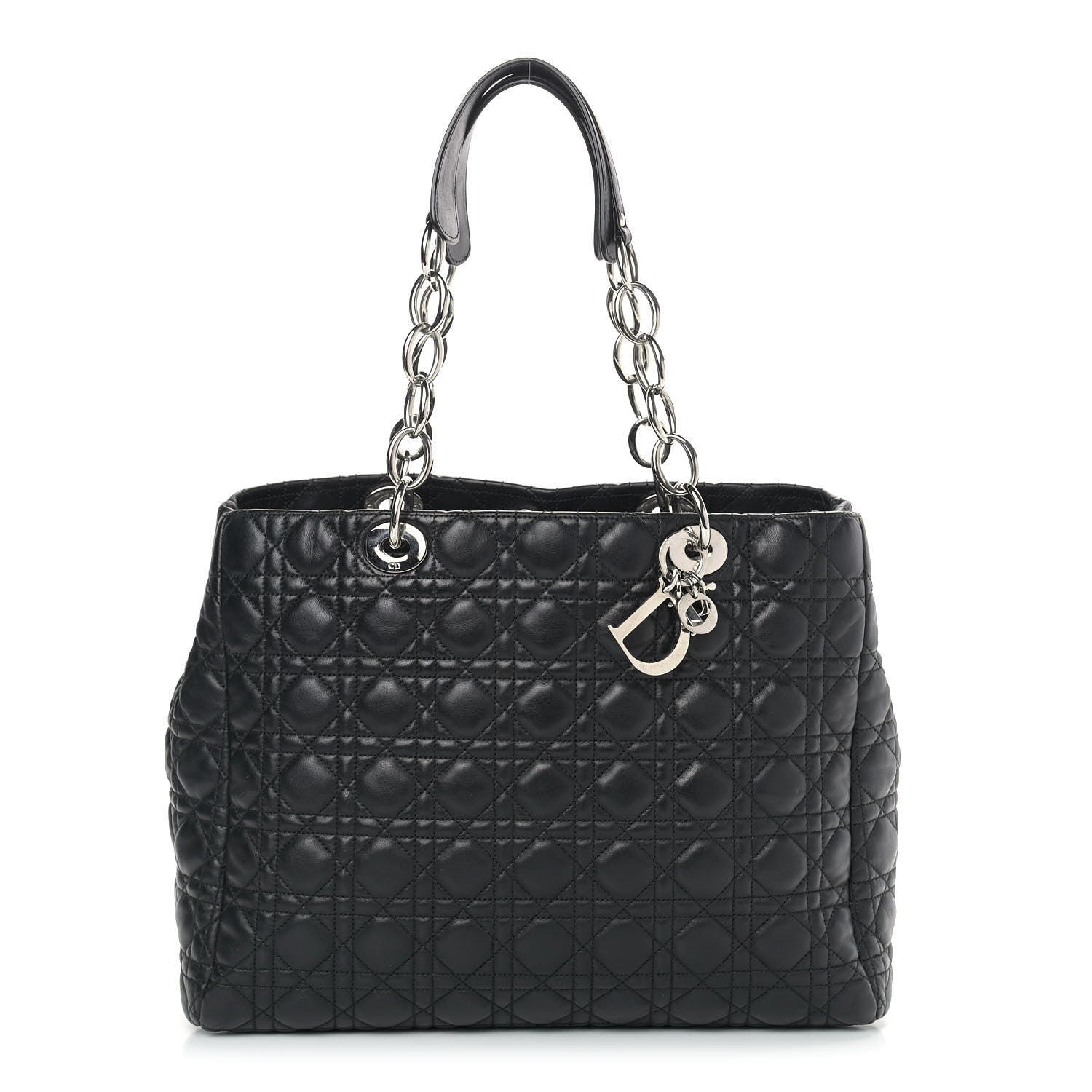 Christian Dior Lambskin Cannage Large Dior Soft Shopping Tote Black 1 of 10