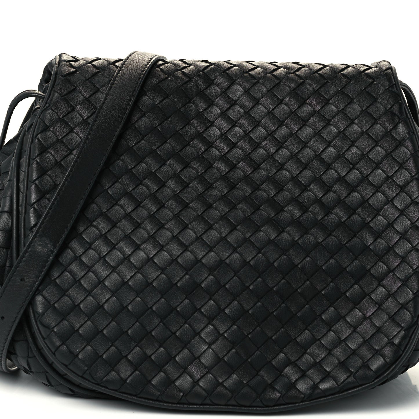 Nappa Intrecciato Message Bag Black