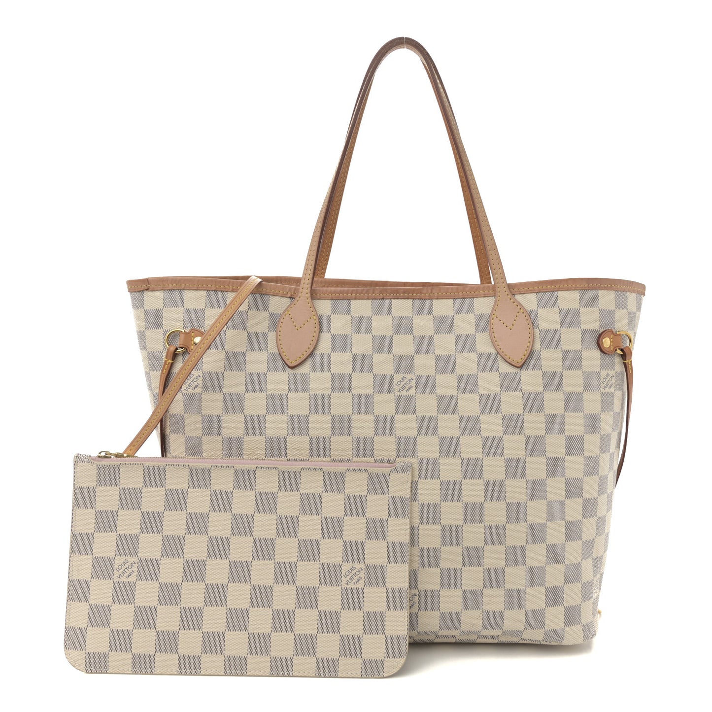 Damier Azur Neo Neverfull MM Rose Ballerine