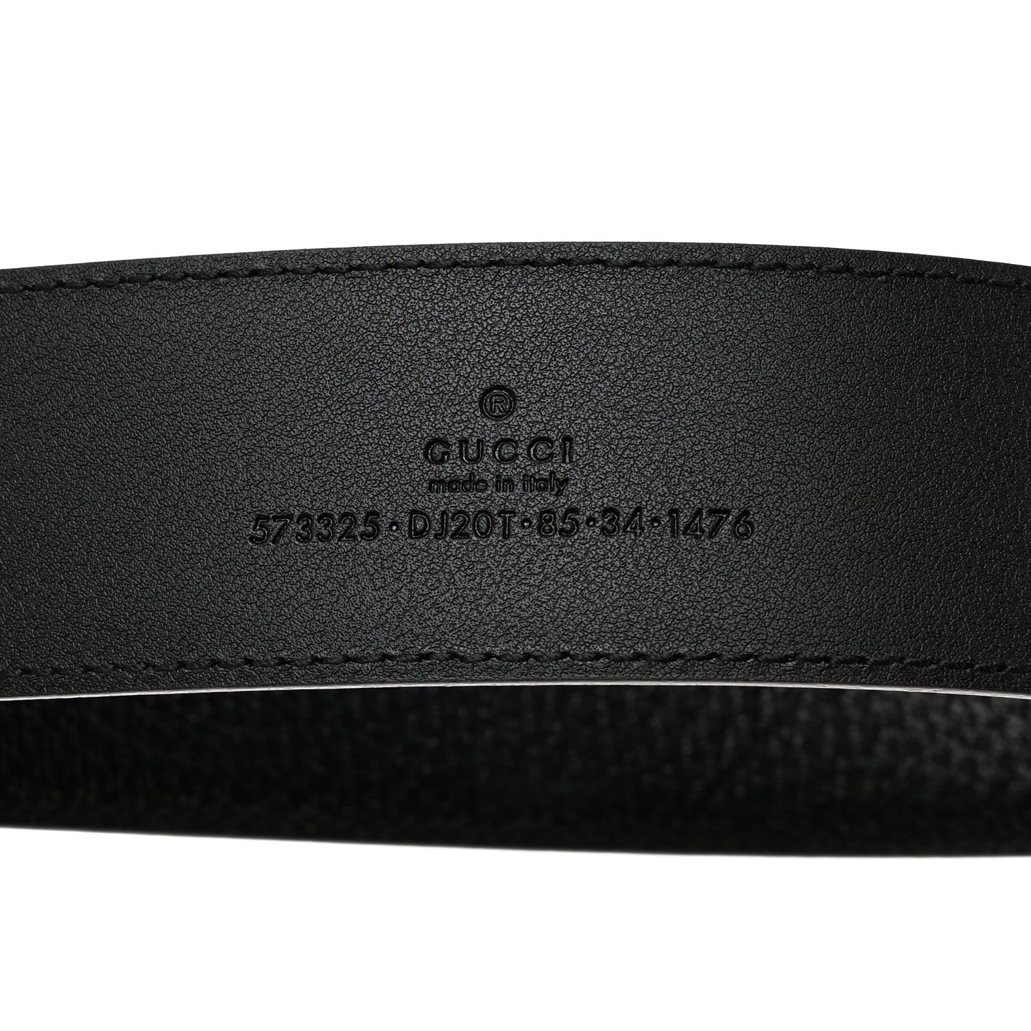 Gucci Textured Dollar Calfskin 40mm Belt 85 34 Black 5 of 5
