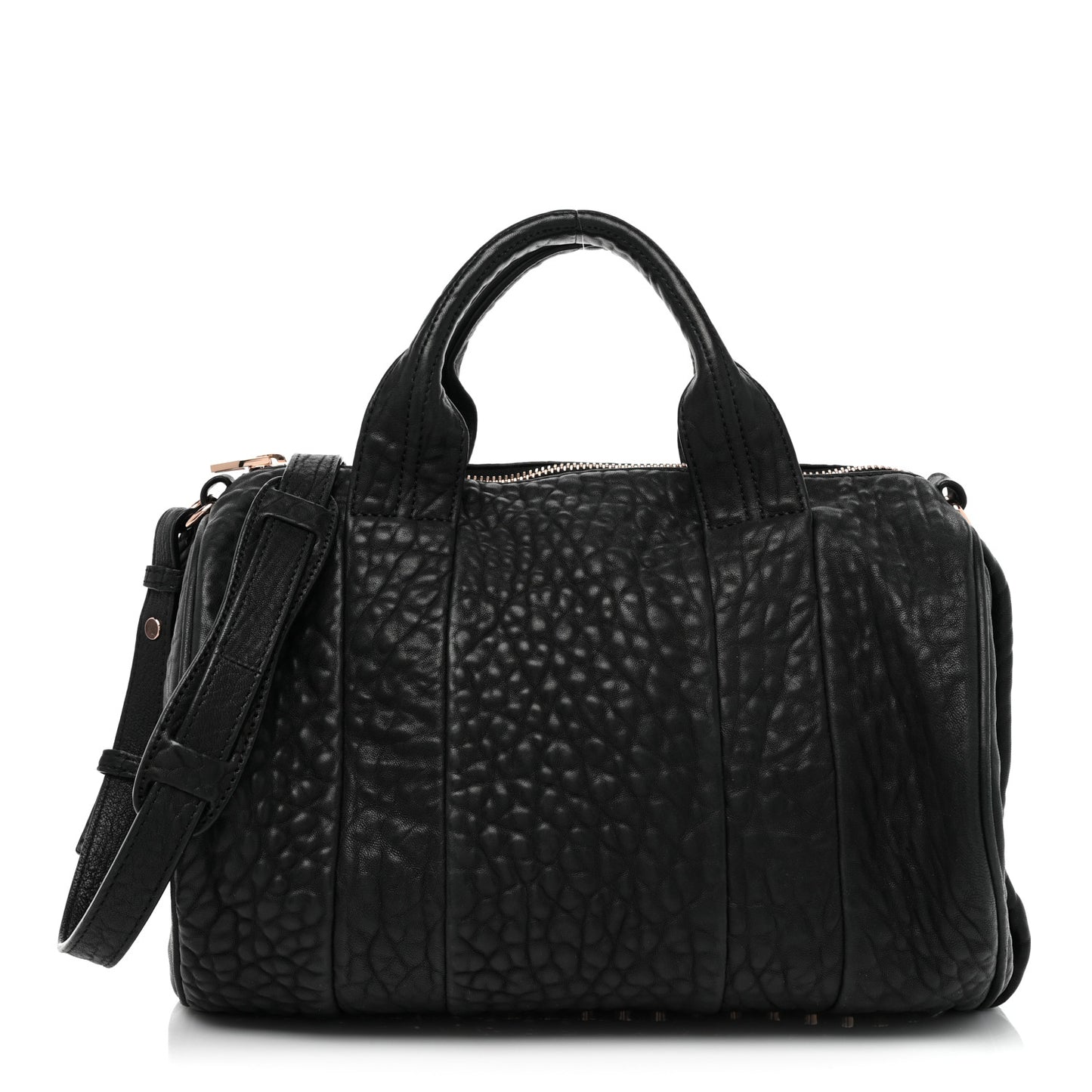 Pebbled Lambskin Rockie Black Rose Gold Hardware