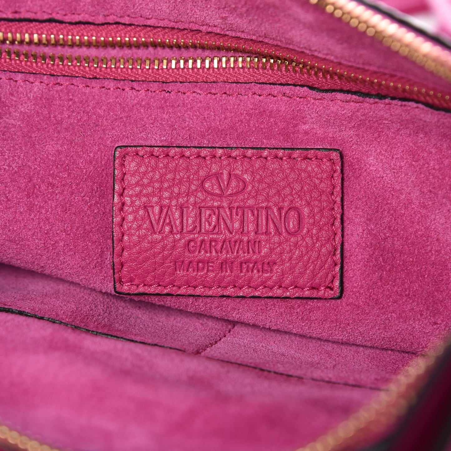 Grained Calfskin Rockee Fringe Clutch Fuxia