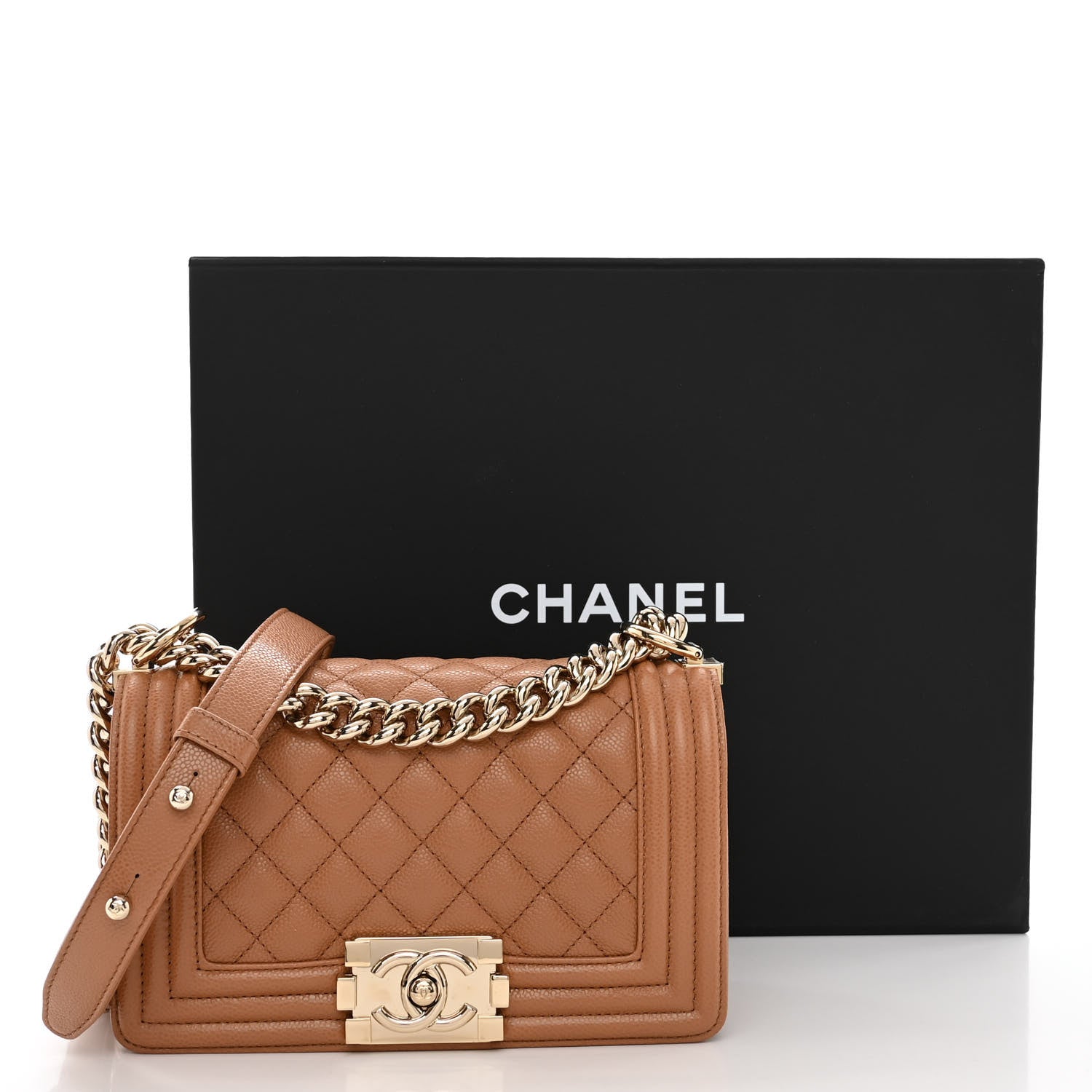 Chanel Caviar Quilted Small Boy Flap Brown 11 of 11