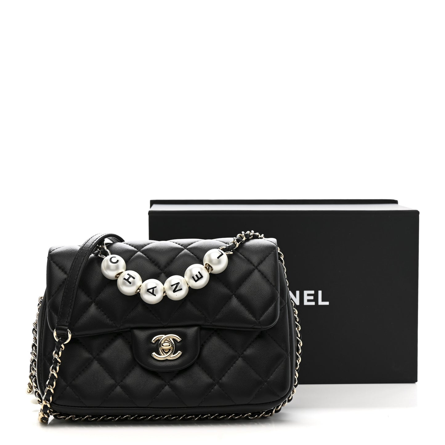 Lambskin Quilted Small My Precious Flap Black