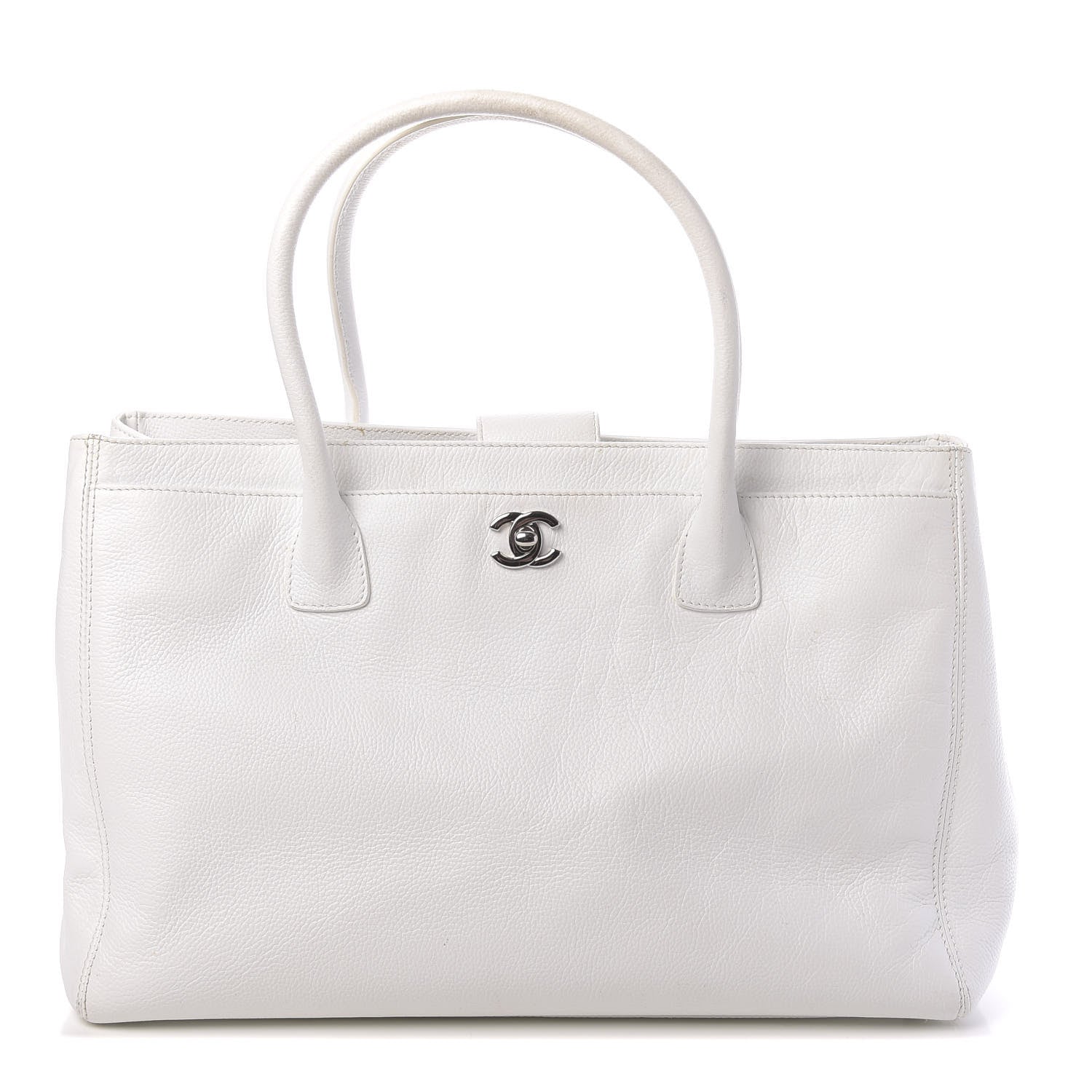 Chanel Calfskin Cerf Executive Shopper Tote White 1 of 18