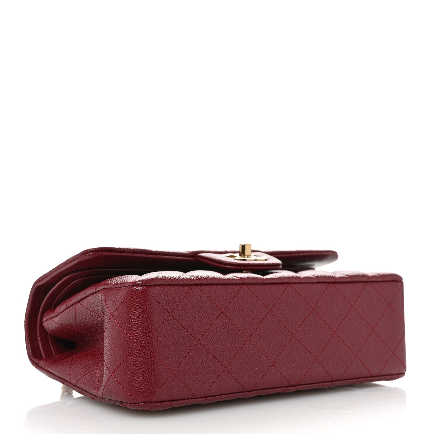 Chanel Caviar Quilted Small Double Flap Burgundy 4 of 11