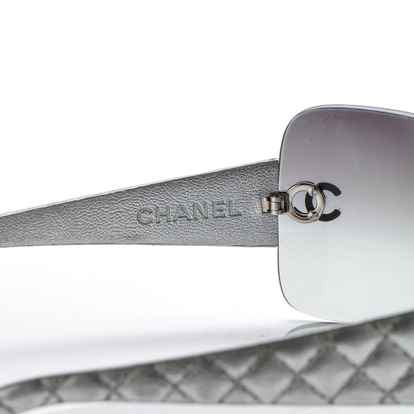 Metallic Quilted CC Sunglasses 4157-Q Silver