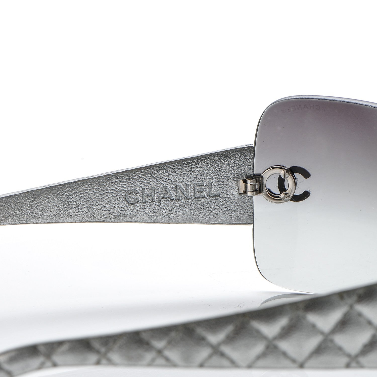 Chanel Metallic Quilted CC Sunglasses 4157-Q Silver 5 of 7