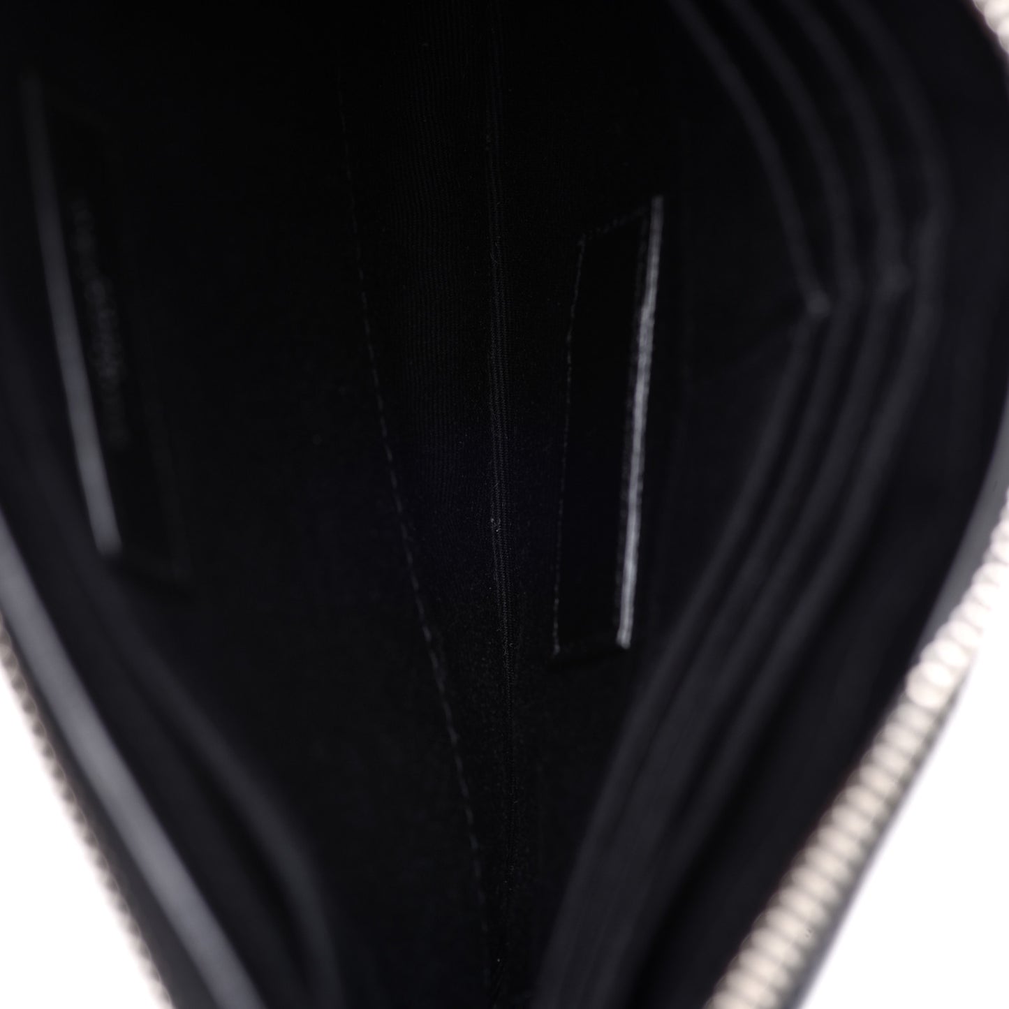 Calfskin Matelasse Chevron Monogram A5 Wristlet Black