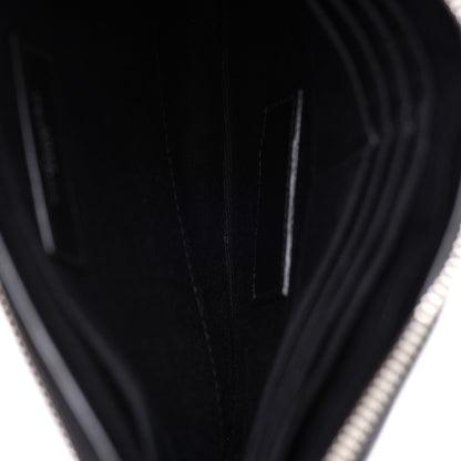 Saint Laurent Calfskin Matelasse Chevron Monogram A5 Wristlet Black 4 of 8