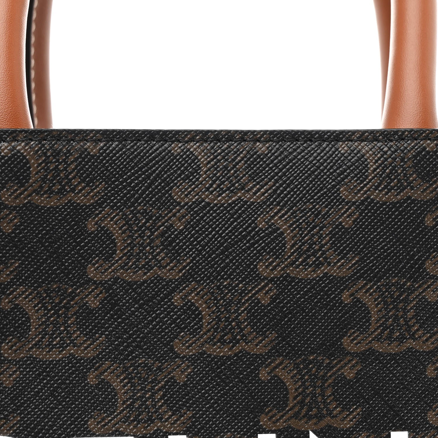 Celine Triomphe Canvas Calfskin Mini Vertical Cabas Tan 7 of 9