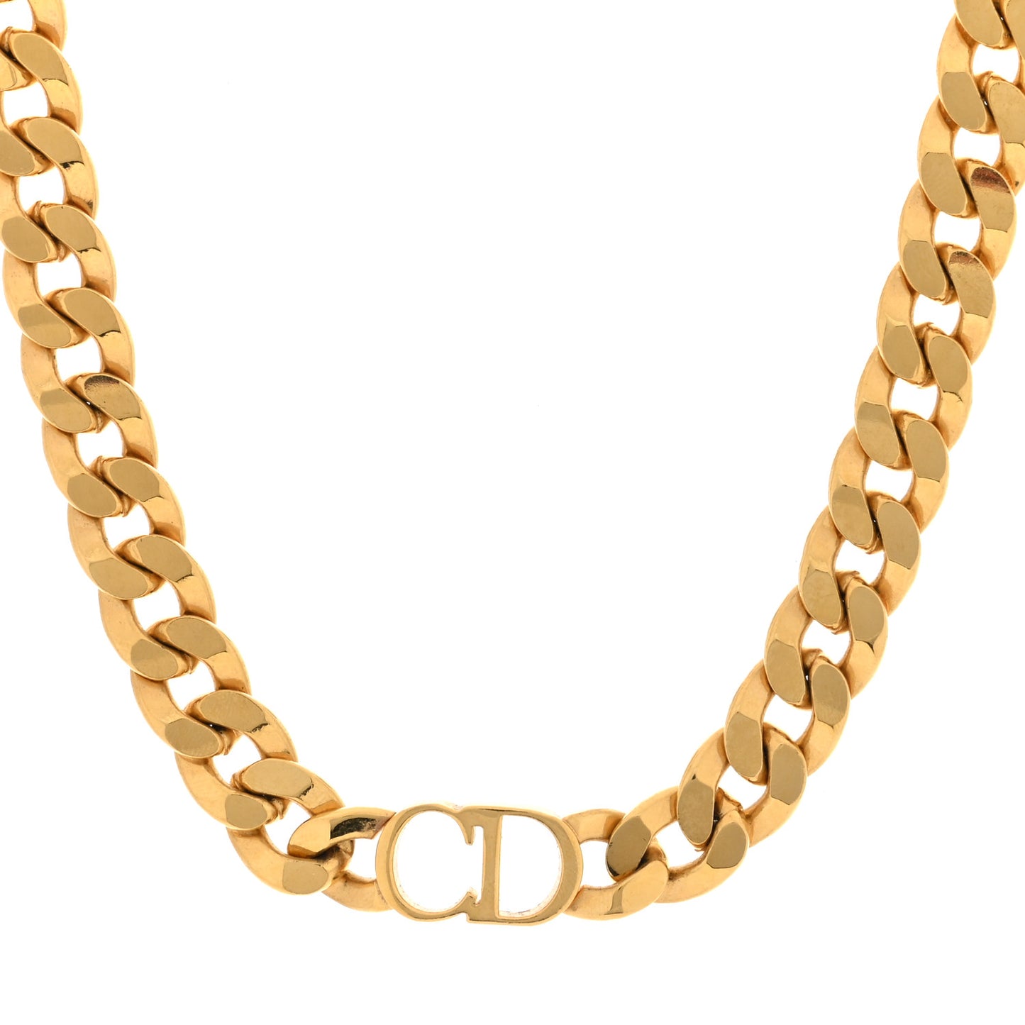 Metal CD Choker Necklace Gold