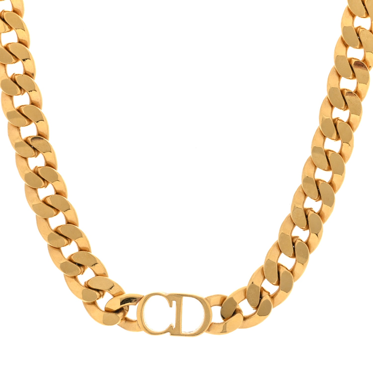 Christian Dior Metal CD Choker Necklace Gold 1 of 5