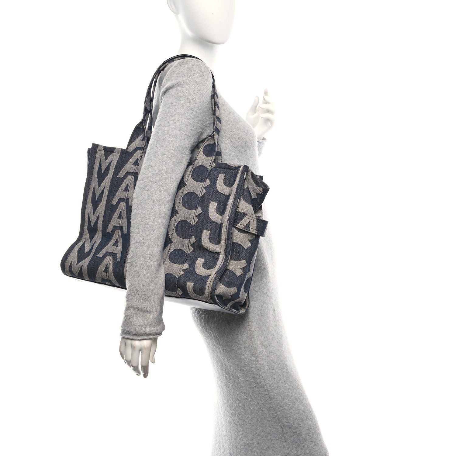 Marc Jacobs Denim Jacquard Large The Monogram Tote Bag Denim Blue