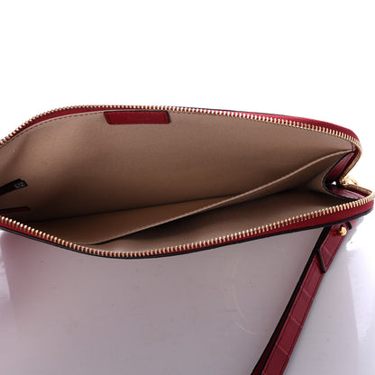Chloe Crocodile Embossed Calfskin C Flat Pouch Dusty Red 5 of 8