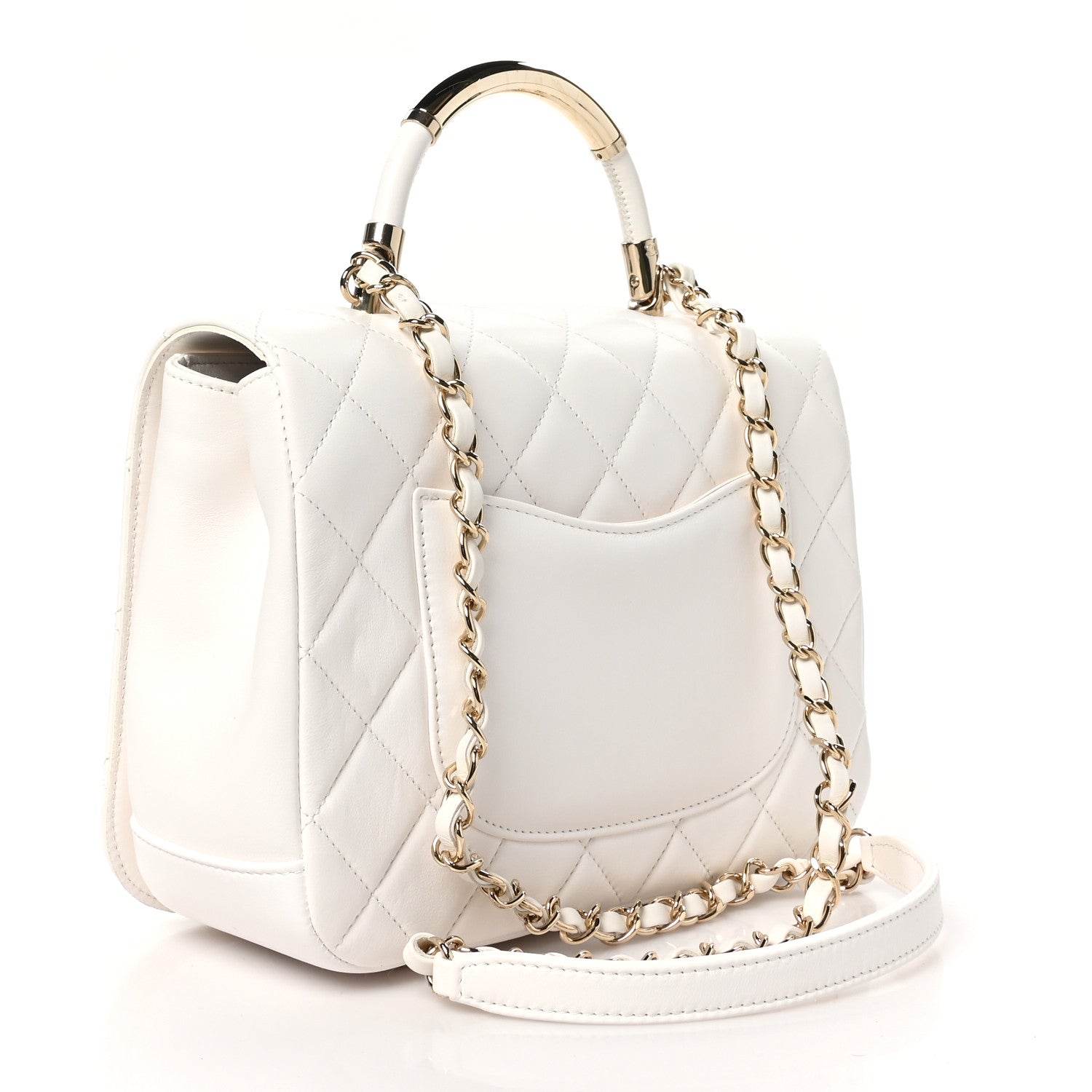 Chanel Lambskin Quilted Medium Carry Chic Flap White 3 of 11