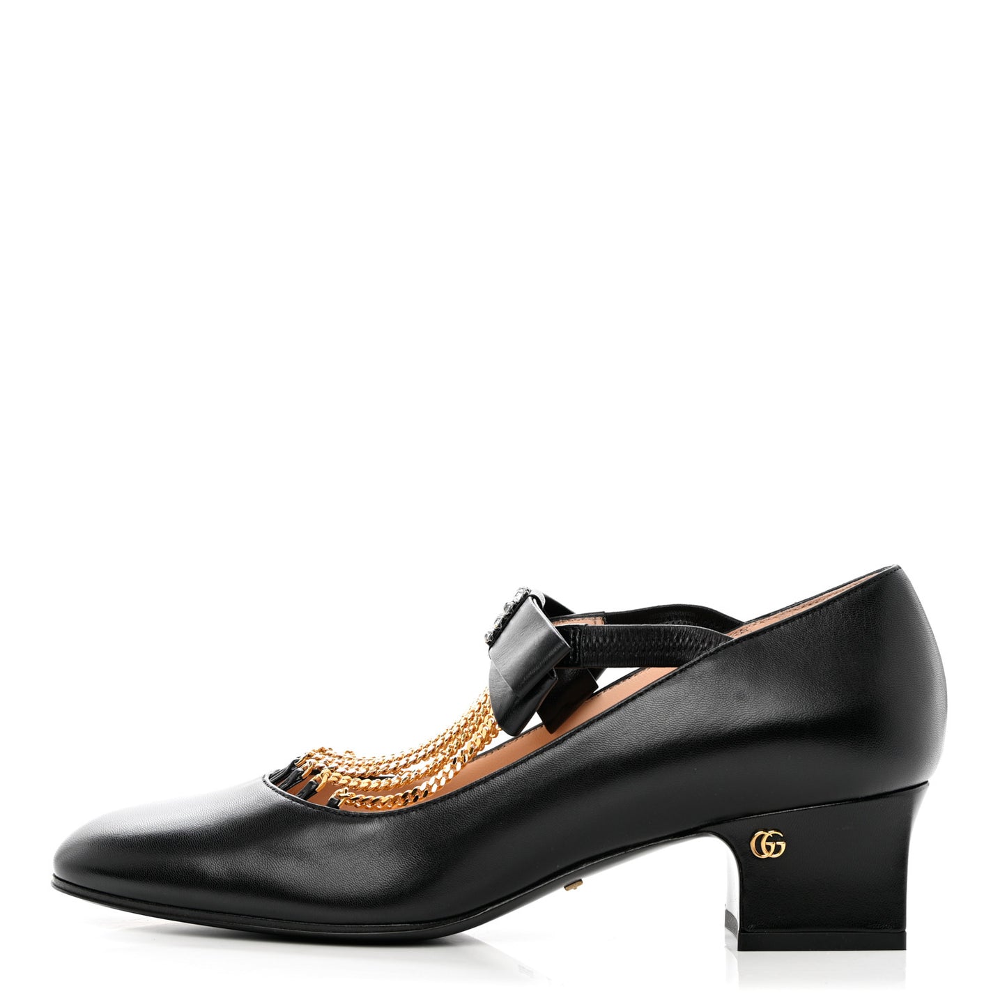 Nappa Crystal Bonny Bow Mary Jane Pumps 38.5 Black