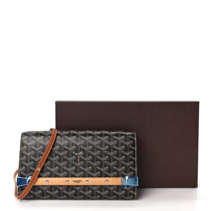 Goyard Goyardine Monte Carlo Bois Clutch With Strap Black Gold 9 of 9