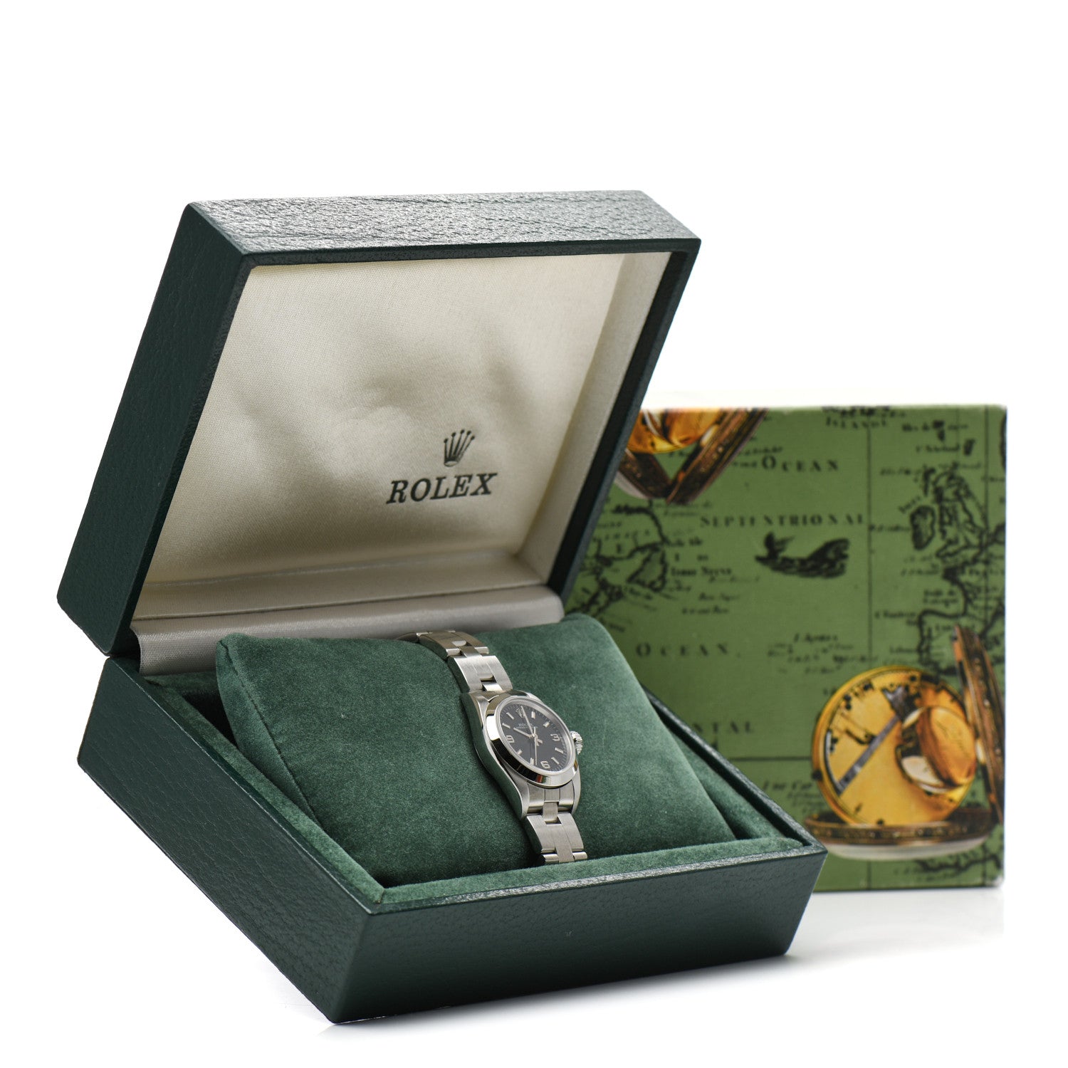 Rolex Stainless Steel 24mm Oyster Perpetual Watch Black 67180 5 of 5