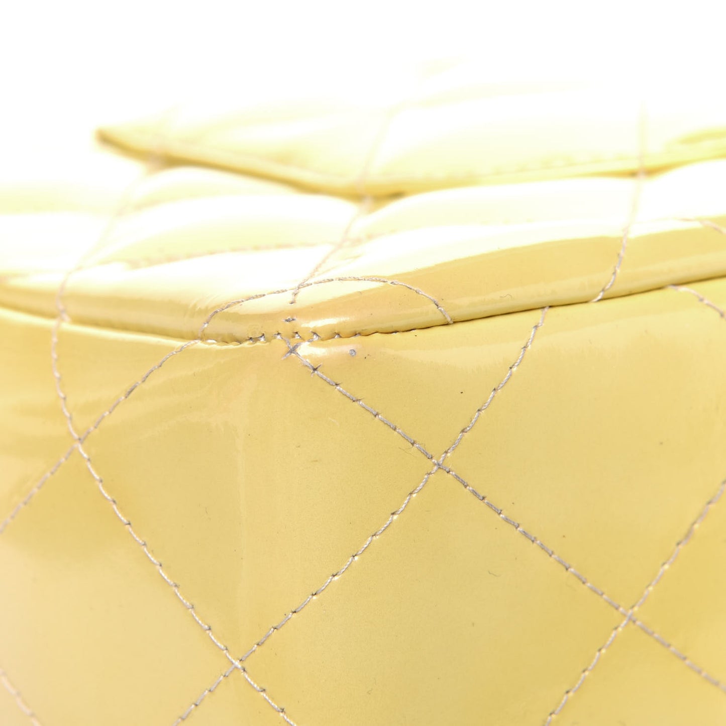Patent Quilted Medium Single Flap Yellow