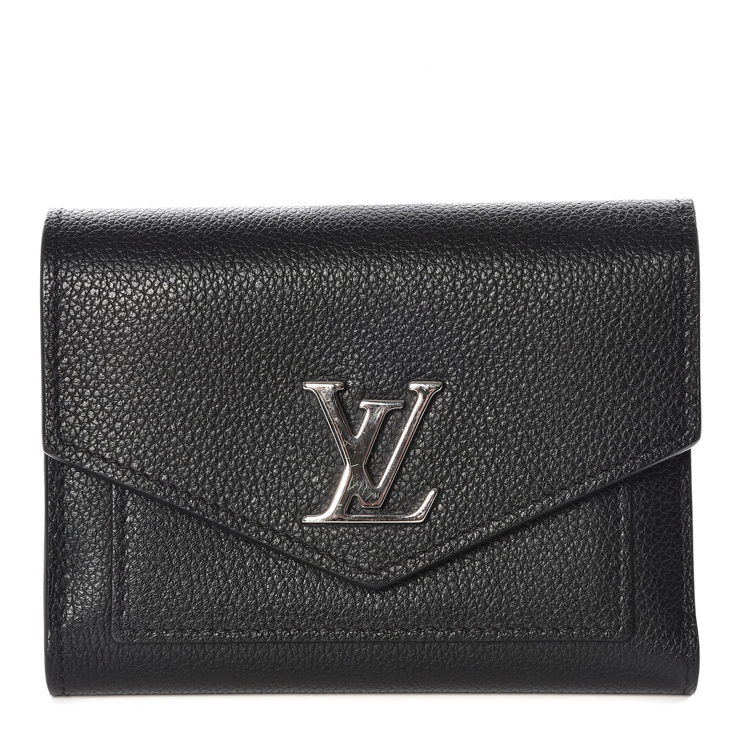 Louis Vuitton Soft Calfskin My Lockme Compact Wallet Black 1 of 10