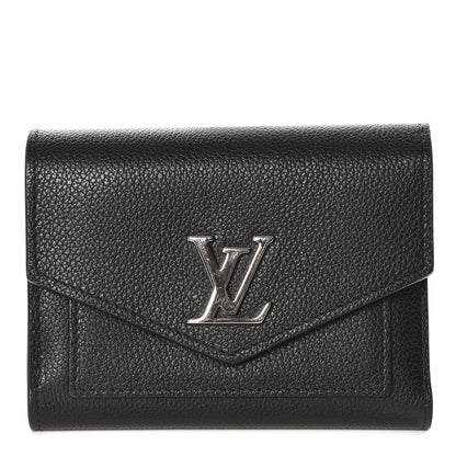Louis Vuitton Soft Calfskin My Lockme Compact Wallet Black 1 of 10