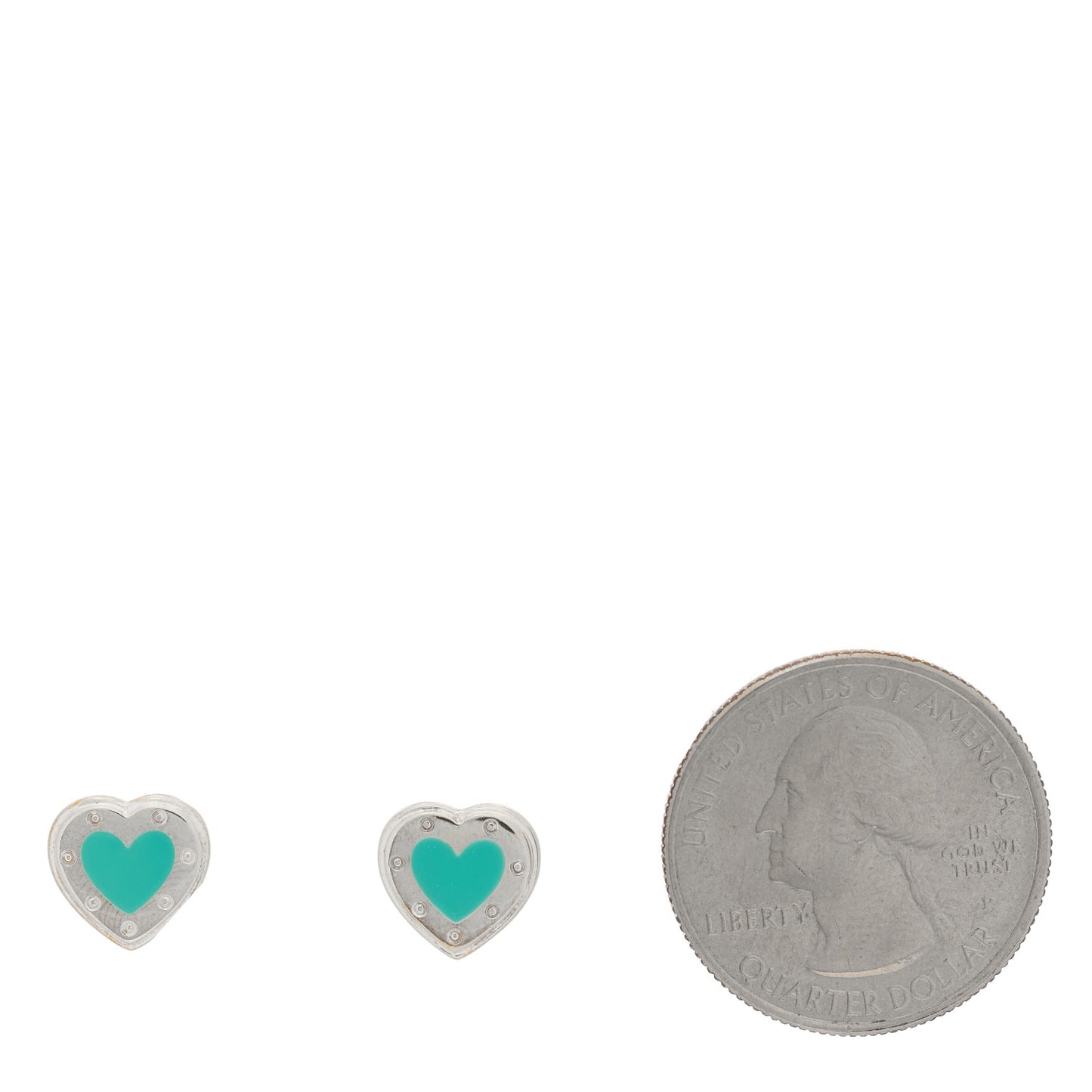 Sterling Silver Enamel Mini Return to Love Heart Earrings Blue
