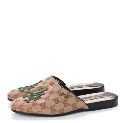 Gucci X MLB GG Monogram LA Dodgers Embroidered Womens GG Slippers 38 Beige Ruggine 3 of 10