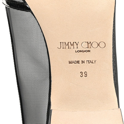 Jimmy Choo Patent Mesh Elisa Flats 39 Black 7 of 9