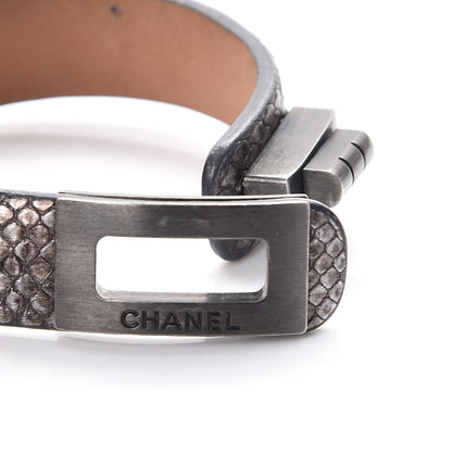 Chanel Metallic Lizard Reissue Mademoiselle Bracelet Dark Grey 4 of 9