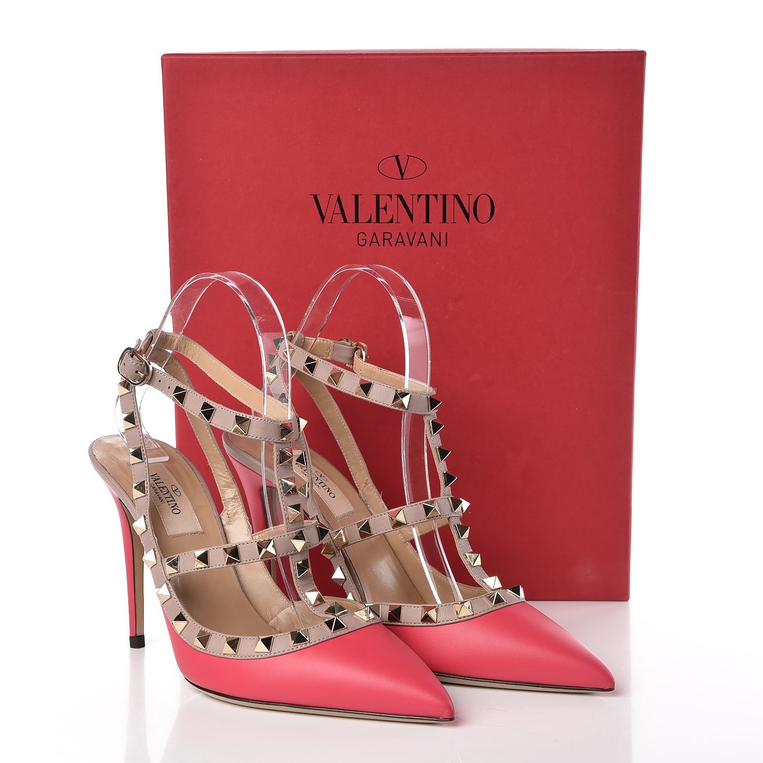 Valentino Garavani Calfskin Nappa Rockstud Ankle Strap 100mm Pumps 37.5 Deep Fuxia Poudre 11 of 11