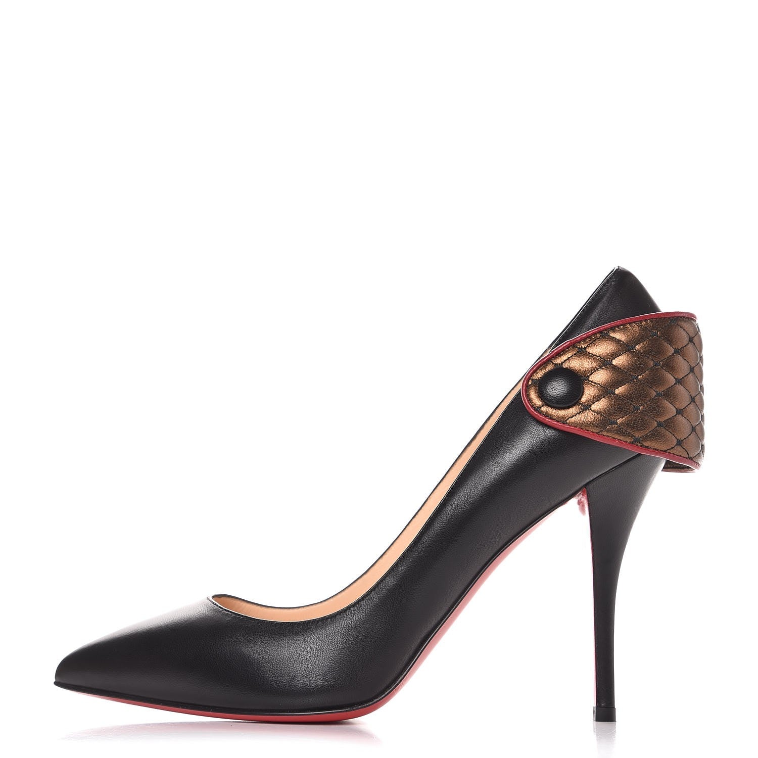 Christian Louboutin Nappa Huguette 100 Pump 39 Black Bronze 1 of 8