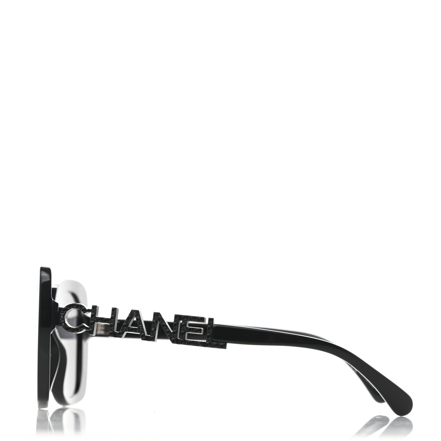 Acetate Strass Polarized Square Sunglasses 5422-B Black