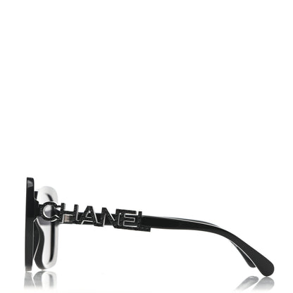 Chanel Acetate Strass Polarized Square Sunglasses 5422-B Black 3 of 8