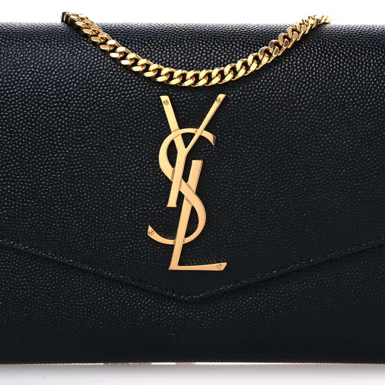 Saint Laurent Grain de Poudre Uptown Chain Wallet Black 8 of 14