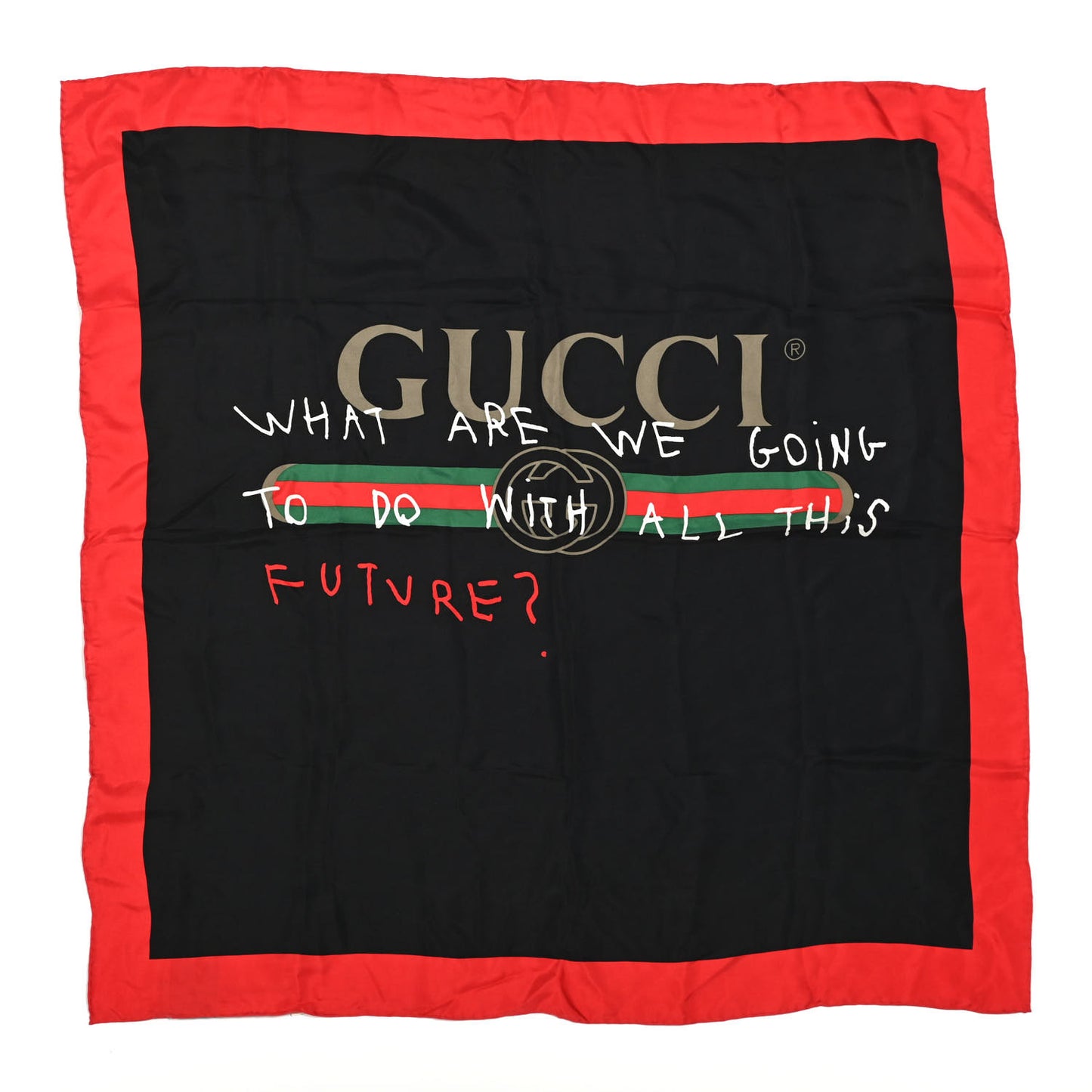 Silk Coco Capitan Logo Scarf Black