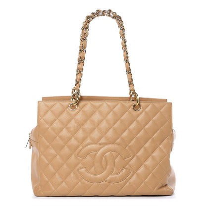 Chanel Caviar Quilted Petit Timeless Tote PTT Beige 1 of 17