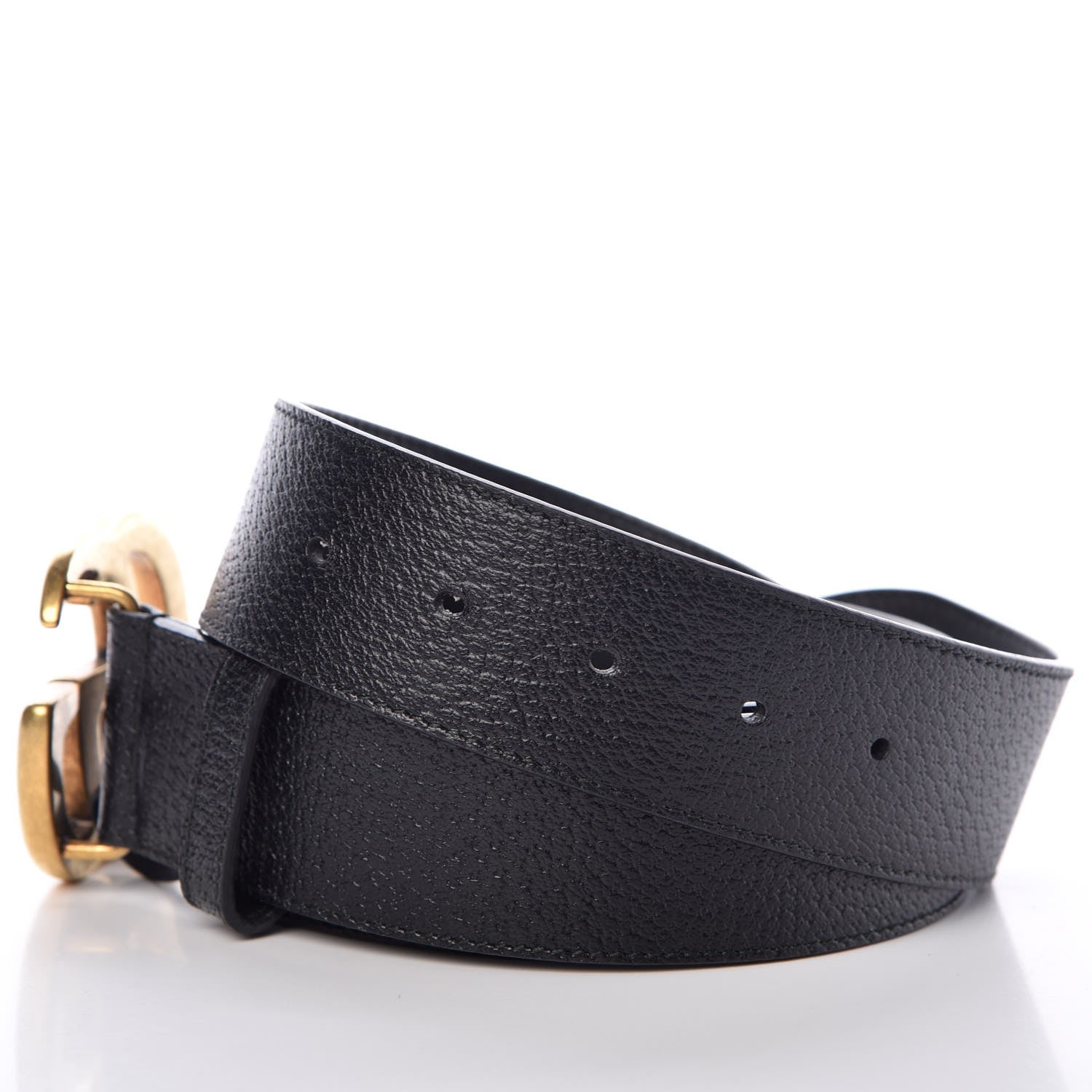 Gucci Textured Dollar Calfskin Double G 40mm Belt 120 48 Black 5 of 7