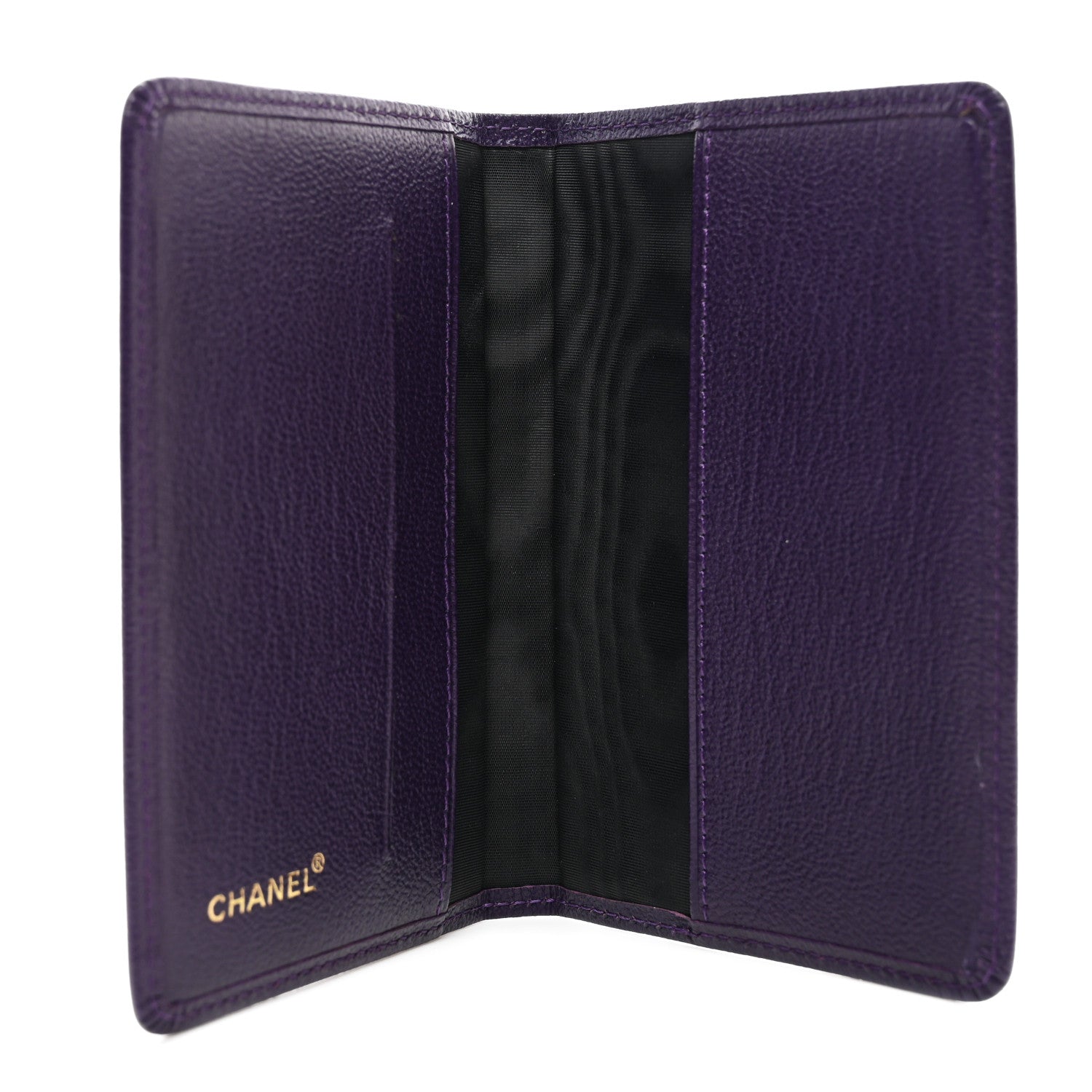 Chanel Goatskin Card Holder Wallet Purple 5 of 9