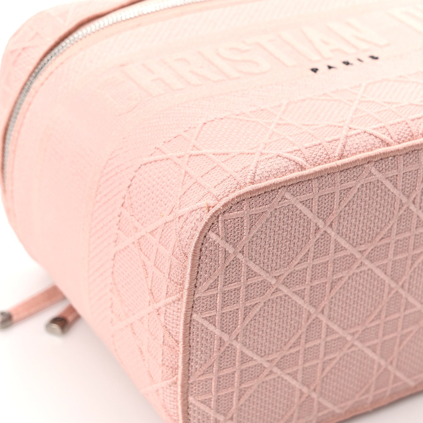 Canvas Embroidered Cannage Diortravel Vanity Case Bois de Rose